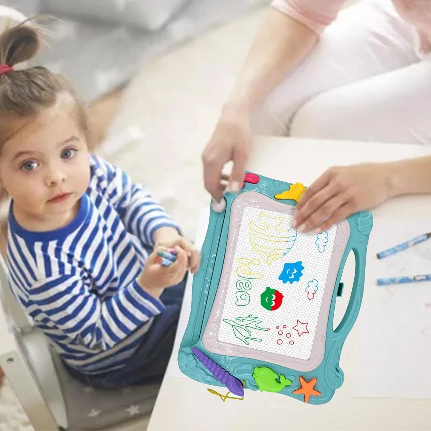 Erasable Drawing Board for Toddlers - Magnetic Doodle Board with Detachable Legs - Kids Early Learning Toy Doodle Drawing Writing Pad for Little Girls Boys Gifts - Image 2