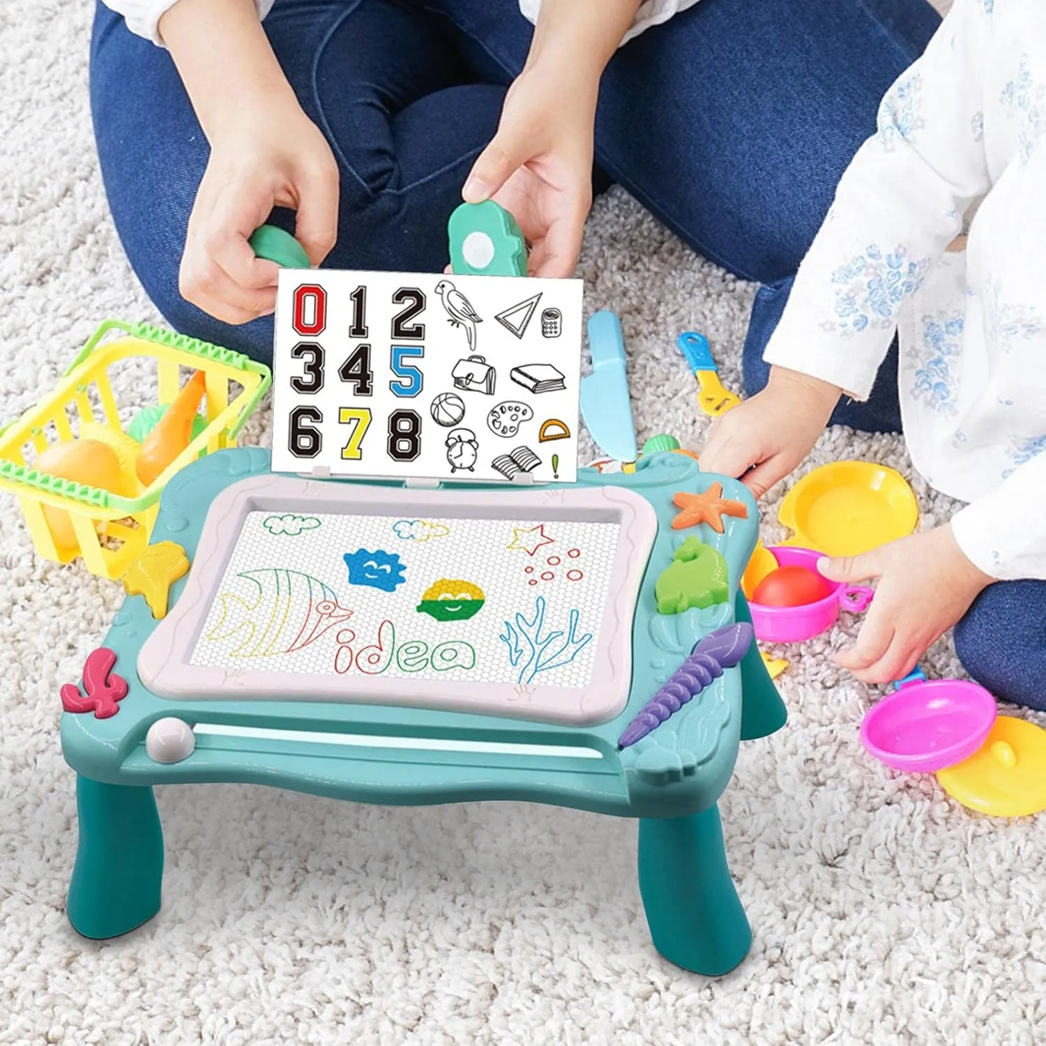 Erasable Drawing Board for Toddlers - Magnetic Doodle Board with Detachable Legs - Kids Early Learning Toy Doodle Drawing Writing Pad for Little Girls Boys Gifts - Image 3