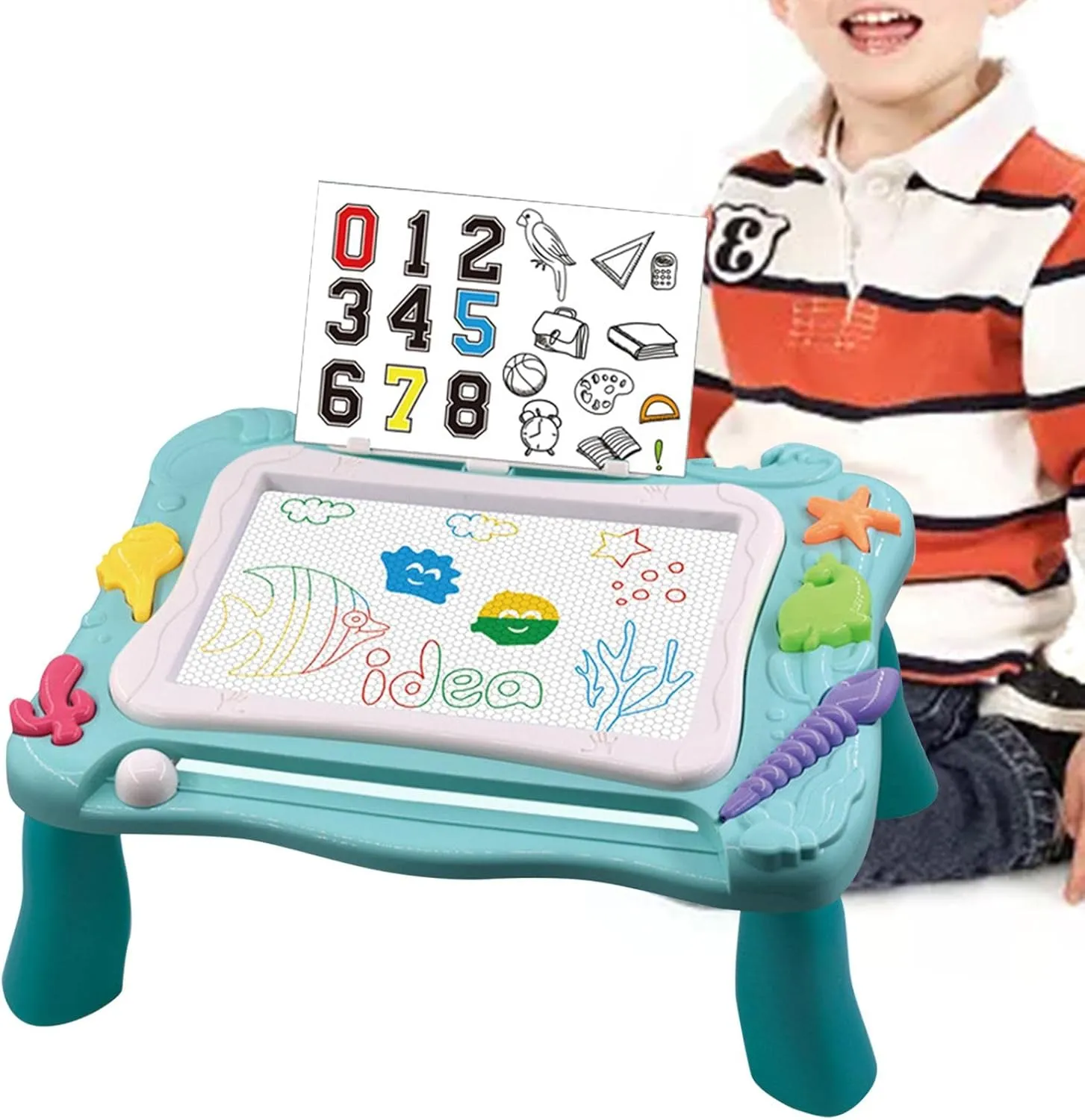 Erasable Drawing Board for Toddlers - Magnetic Doodle Board with Detachable Legs - Kids Early Learning Toy Doodle Drawing Writing Pad for Little Girls Boys Gifts